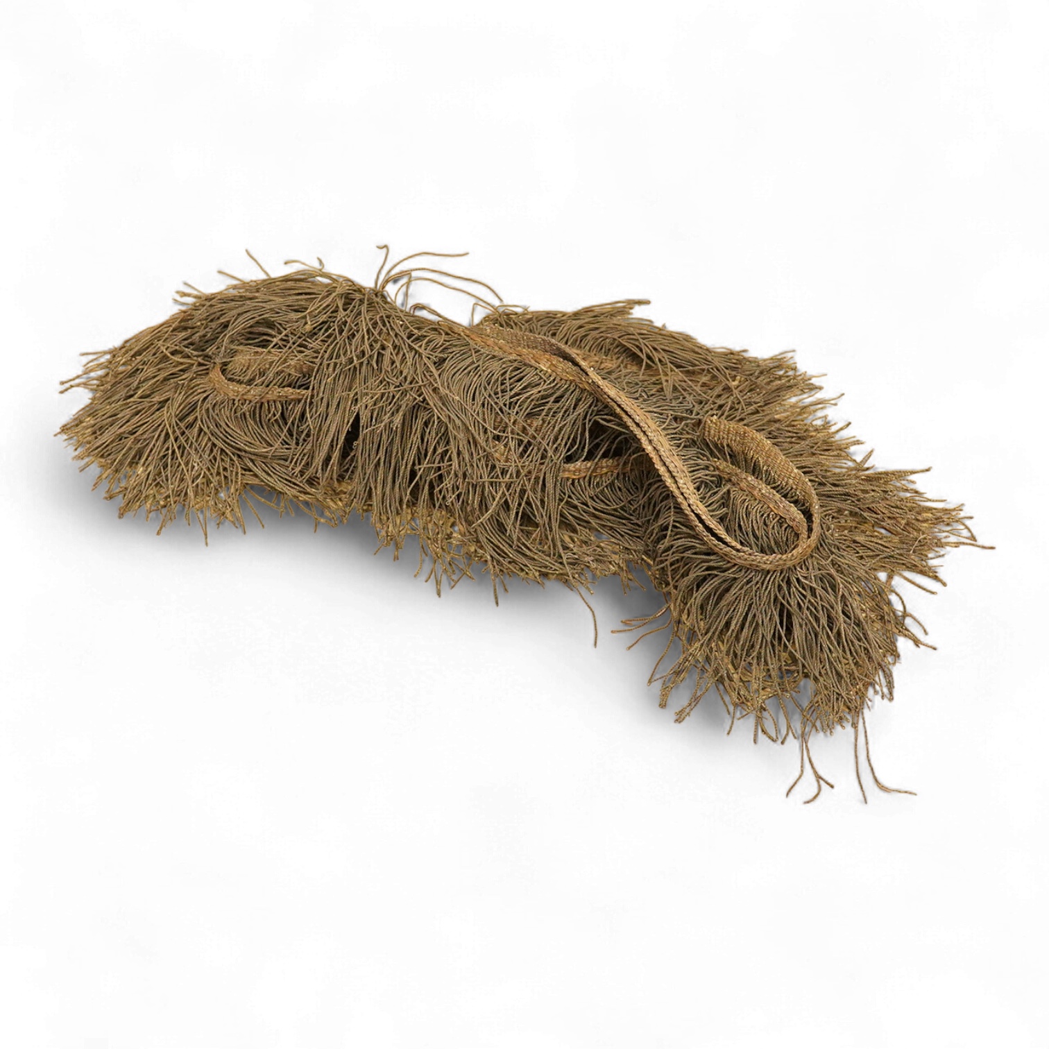 Two lengths of late 19th century gold-coloured furnishing fringing, 130cm long